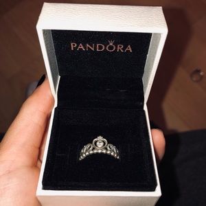 PRINCESS TIARA CROWN RING STERLING SILVER